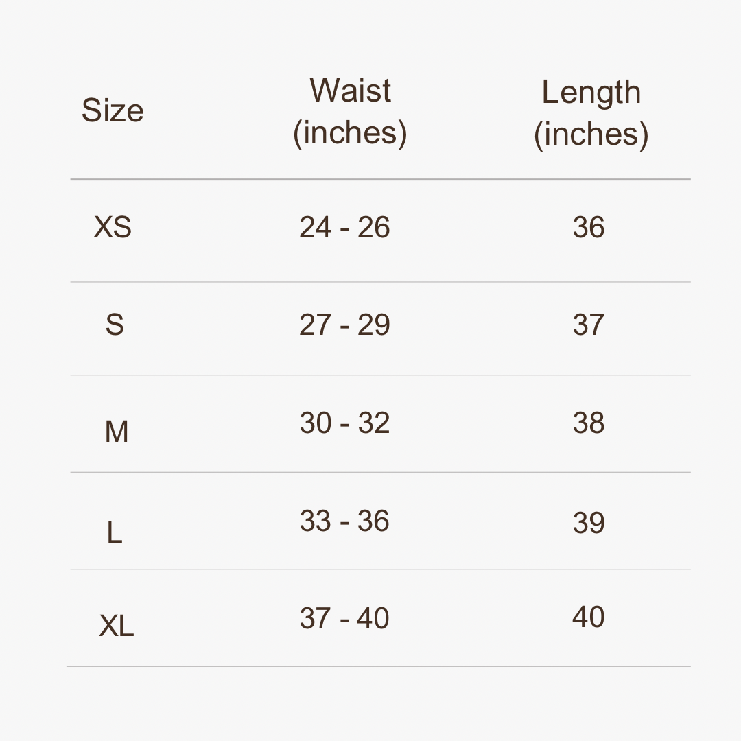 DFYN Flared Pants size chart